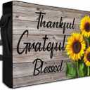Rustic Wood Outdoor TV Cover - Fits 48-50" TV - Weatherproof & Waterproof Oxford Cloths - Sunflower Pattern