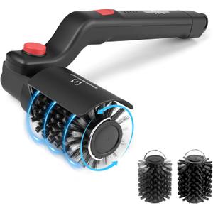 Electric Rotary Grill Brush with 1 Replacement Head,Cordless Rechargeable Grill Cleaning Brush with Adjustable Angle,No Bristle Shedding,Gifts for Men/Dad