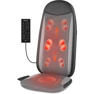 COMFIER Shiatsu Back Massager with Heat, Kneading & Vibration,Massage Chair Pad for Back Relief deep,Chair Massager for,Hip,Heated seat Cushion,Home Office,Gifts for Women Men,Dad,Mom (Gray)