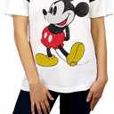Disney Womens Minnie Mouse Varsity Football Tee (Medium, White)