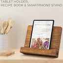 Beautiful Cookbook Stand for Your Kitchen Counter - Solid Wood Stand Easily Keeps Cook or Recipe Books Open for Convenient Cooking - Perfectly Fits Your iPad/Tablet and Enhances Any Kitchen Decor