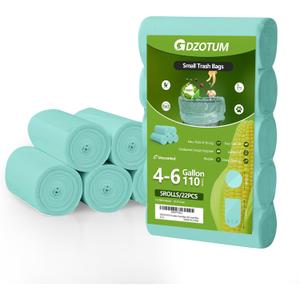 4-6 Gallon Small Trash Bags Biodegradable,Easy-Tearing 4 Gallon Trash Bag,Sturdy&Thick Small Garbage Bags,Unscented Bathroom Trash Bags for Kitchen, Bathroom,Bedroom,Office,110 Counts