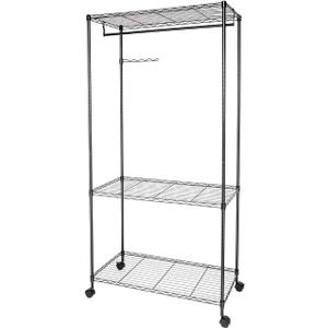 3-Tier Closet Organizer Metal Garment Rack Portable Clothes Hanger Home Shelf Durable Garment Racks, Industrial Style Clothes Rack, Coat Rack MITPATY, White 3-Tier Closet Organizer Metal Garment Rack Portable Clothes Hanger Home Shelf Durable Garment Racks, Industrial Style Clothes Rack, Coat Rack MITPATY, White