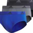 adidas Men's Performance Stretch Cotton Brief Underwear (3-Pack) Designed for Active Comfort and All Day Wear (Medium, Team Royal Blue/Onix Grey/Legend Ink Blue)