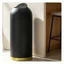 13 Gallon Trash Can with Lid, Bullet Shape Stainless Steel, 360° Swing Lid