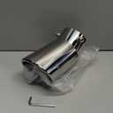 Dsycar Universal 1.75-2.75 inch Curved Exhaust Tips, Chrome-Plated Finish Bolt On Design Exhaust Tips for 1.75"/2"/2.25"/2.5"/2.75" Outside Diameter Tailpipes (Silver Large Curved)