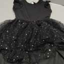 Arshiner Toddler Girls Tutu Dresses Long Sleeve Ruffle Fall Winter Holiday Star Sequin Tulle Dress (110, Black)