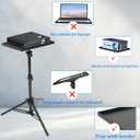 DOITOOL Projector Stand Tripod - 44.88 Inch Height Adjustable Laptop Tripod Projector Stand Laptop Holder with Tray for Office Home Stage Movie Equiqment (Tray Size: 7.09 x 9.84Inch) (114.00X37.00X37.00CM, Black)