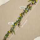 6FT Spring Flower Garland for Mantle, Wildflower Daisy Garland - Silk Floral Easter Garland for Wall Fireplace Bedroom Party Arch Table Centerpiece Home Indoor Outdoor Decor