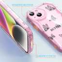 2 x Compatible for iPhone 14 Case, Pretty Butterfly Print Three-Dimensional Wave Clear Case for Girls Women, Soft Full Package Anti-Fall Cover for iPhone 14, Shadow Dance Black