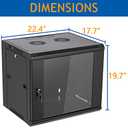 9U Wall Mount Server Cabinet Network Rack Enclosure Locking Glass Door