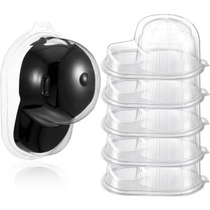 6 Pcs Baseball Hat Display Case Plastic Hat Protector Holder for Signed Baseball Caps Clear Display Case Boxes for Caps Collectibles Organizer