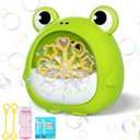 Frog Bubble Machine Toys for Kids 3-8 Years Old: Bubble Blower Maker with 2 Solutions, Outdoor Party Toy, Birthday Gift for 3 4 5 6 7 8 Year Old Girls Boys