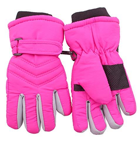 kimmyku Pink Kids Girl Ski Snow Sport Driving Winter Gloves Waterpoof