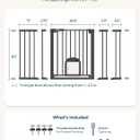 Babelio Extra Wide Dog Gate with Small Cat Door, CatPrivilege III, 29-55"