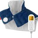 Comfytemp Heating Pad for Neck and Shoulders and Back, 2.6lb Weighted Electric Heating Pads, Large Heated Wrap, 9 Heat Settings & 11 Timer, Valentines Birthday Gifts for Women Men Mom Dad, Dark Blue
