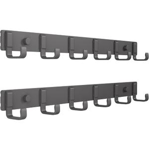 Coat Rack Wall Mount (2 Pack), Heavy Duty Wall Coat Hanger with 6 Coat Hooks for Entryway, Bedroom, Closet, Hanging Hats, Bags, Purses Jacket (Gunmetal)