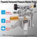 Biswing Pressure Washer Pump, 7/8" Shaft Vertical Plunger, 3400 PSI Max, 2.5 GPM, Replacement Pump for Gas Power Washer, Rear Facing Inlet/Outlet