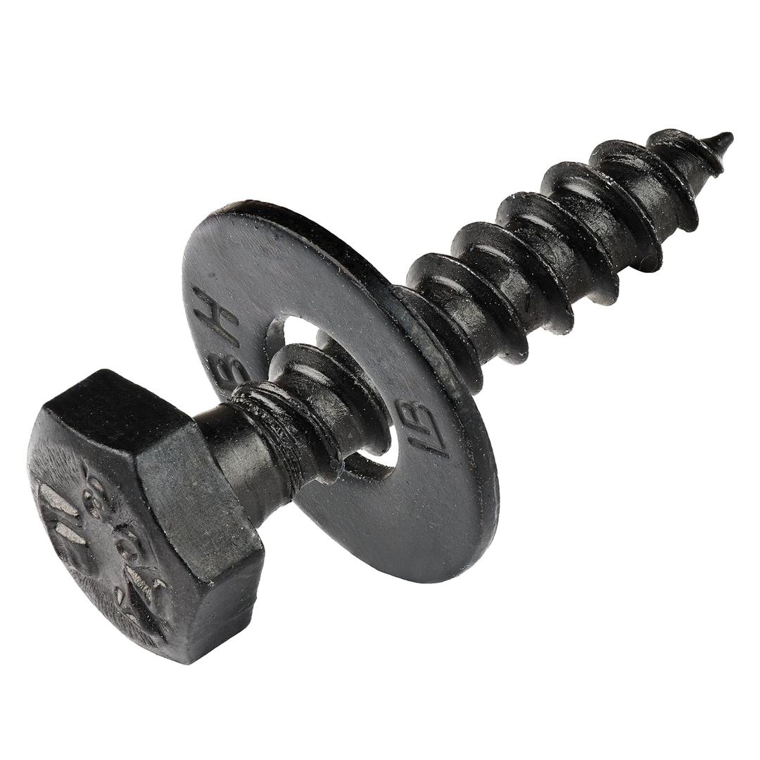 1/4 x 1 (100 Pack) Lag Screw Kit, 100 Screws and 100 Washers, Ceramic Black Ruspert Coating for Exterior Use, Meets ASTM A307 and ASME B18.2.1, Industrial/Commerical Grade by Makers Bolt