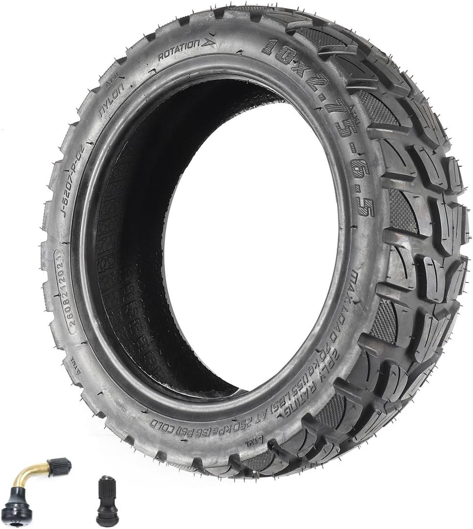 10x2.75-6.5 Tire,10 Inch Off Road Tubeless Replacement Outer Tyre compatible with Speedway 5 Dualtron 3 Electric Scooter wheel
