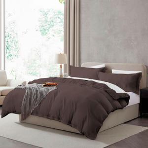 Hearth & Harbor Full Duvet Cover Set - Full Soft Prewashed Chocolate Brown Duvet Cover, 3 Piece Set with Zipper Closure, 1 Duvet Cover 80x90 inches and 2 Pillow Shams, 06 - Chocolate Brown