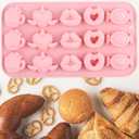 15 Cavity Valentine Silicone Mold Love Heart Candy Molds for Chocolate Cupcake Topper Decorating
