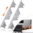 Stainless Steel Stove Gap Covers (2PCS),Stove Gap Filler,Range Trim Kit,Stove Guard for Kitchen Oven Gap Between Stovetop and Counter,Easy Clean Heat Resistant,Adjustable Length 13.8'' to 27.5'' Grey