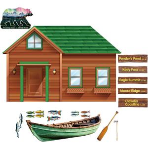 Marspark 6 Pcs Welcome Back to School Bulletin Board Backdrops Paper North Poster Trust Jesus in a Wild World Backdrop Aurora Fishing Boat Decorative Background for Classroom Office VBS Decorations