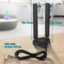 Eightwood WiFi 6E Tri-Band Antenna 6GHz 5GHz 2.4GHz Gaming WiFi Antenna Magnetic Base with 6.5ft Extension Cable for PC Desktop Computer PCIe WiFi 6E Card, Router