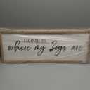 Home Is Where My Boys Are Wood Plaque Sign - 40 x15 Inch Rustic Wall Art for Living Room, Bedroom, Farmhouse Wall Decoration, Ready to Hang Family Decor