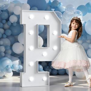 Marquee Letters 4 Feet Tall Large Light Up Letters Baby Shower Decorations Wedding Engagement White Party Decorations Prom Sign Big Cardboard Backdrop P