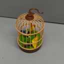 HWD Voice-Activated Induction Birds Birdcage Toy, Talking Chirping Fluttering Parrot Birds Toys Gifts for Baby Toddler Kids Children (A) (Red)