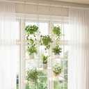 Vihawke Window Plant Shelves, 8 Tier Window Sill Shelf for Plants, Macrame Hanging Plant Stand Indoor, Plant Hanger Floating Shelves, Window Plants Holder Boho Decor Living Room Bedroom Wall Decor