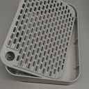 SpaceTime Elevated Cat Litter Mat for Litter Box,  Trapping Litter Ramp/Steps for Floor Indoor, Washable Easy Cleaning Cat Pad with Filter Function, Suitable for Kitty & Senior Cats (Grey-Incline Shape)