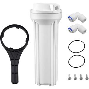 Geekpure 10 Inch Reverse Osmosis Water Filter Housing for RO Filtration System -1/4" Port-2.5"