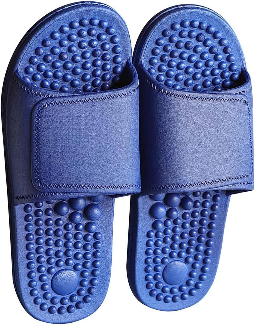 Health Foot Massage Slippers Acupressure Point Care Magnet Therapy Promoting Blood Circulation Myofascial Release Trigger Point Acupuncture Relaxation Gifts for Parents (7.5-8, Dark Blue(new Style))