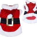 Idepet Santa Dog Costume Christmas Pet Clothes Winter Hoodie Coat Clothes for Dog Pet Clothing Chihuahua Yorkshire Poodle (M) (Medium (Pack of 1))