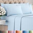 King 6 Piece Sheet Set - Comfy, Breathable & Cooling - Hotel Luxury Bedding for Women, Men, Kids, Teens & Children - 1 Flat & 1 Fitted Sheet & 4 Pillowcases w/ Deep Pockets - Wrinkle Free - Baby Blue