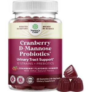 Probiotics for Women with D Mannose - Cranberry Probiotic Gummies - 60 Ct