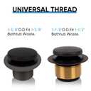 Bronze Bathtub Tub Drain Conversion Kit with Two-Hole Overflow Faceplate, Minupwell Tip-Toe Replacement Bath Tub Drain Trim Kit with Universal Fine/Coarse Thread Assembly，Oil Rubbed Bronze