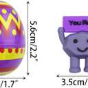 24 Pack Prefilled Easter Eggs with Mini Rubber You Rock Toys Inside Positive Mini Figures for Kids Girls Boys Easter Basket Stuffers Gifts Party Favors