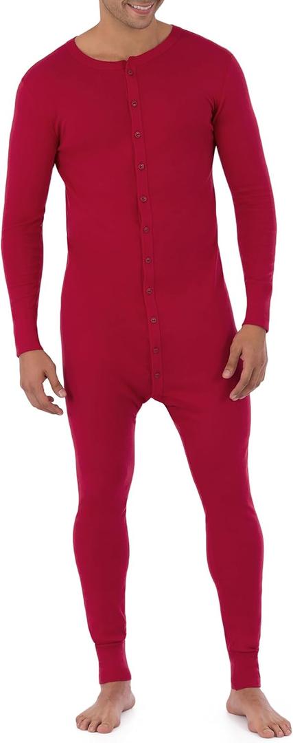 Fruit of the Loom mens Premium Thermal Union Suit (X-Large, Red)