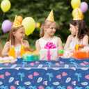 2 Pcs Hawaiian Tropical Palm Leaves Dark Blue Tablecloth Summer Beach Party Decorations 54108 Inches
