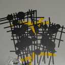 Abstract Metal Wall Art, Modern Metal Wall Art, Geometric Metal Wall Decor, Modern Minimalist Wall Art, Abstract Wall Art, Large Wall Art Hanging for Bathroom Living Room (Black)