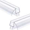 2 Pack Glass Door Silicone Seal Strip 39 Inch Shower Door Bottom Seal Sweep-Suitable for 1/2 Inch Glass-Stop Shower Leaks Frameless Shower Door Seal Strip (White)