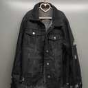 EVALESS Womens Boyfriend Washed Crop Denim Jean Jacket Coat XX-Large, Black 