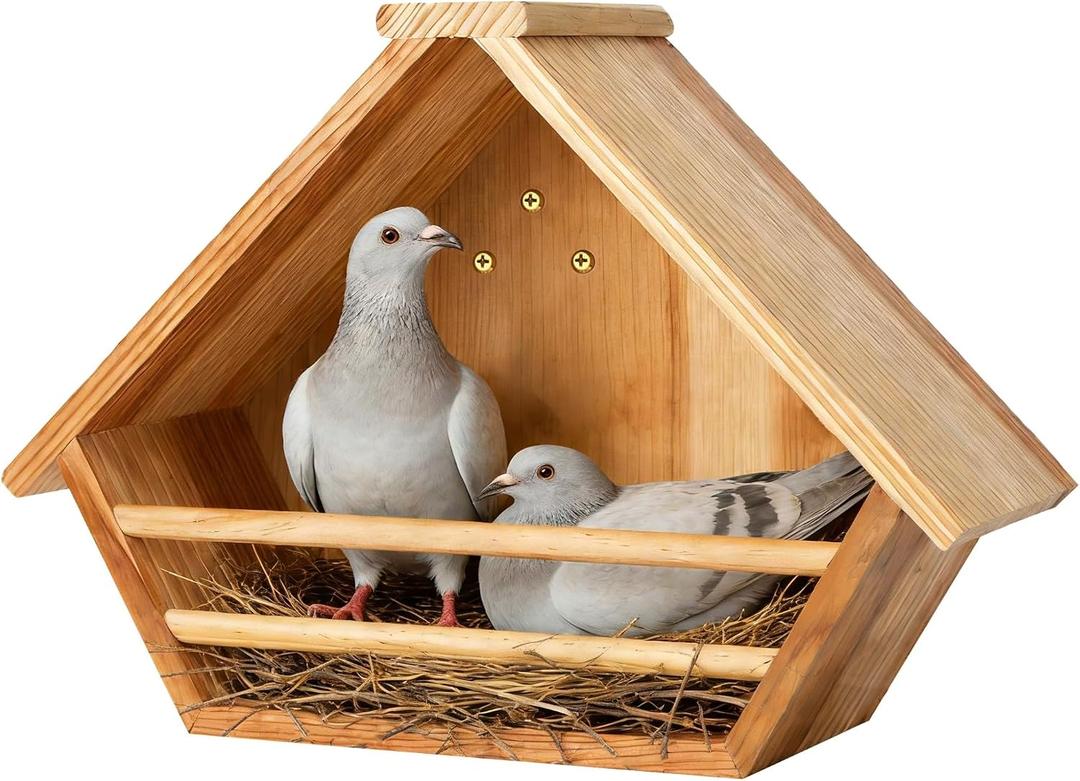 Cedar Mourning Dove Nesting Box, Oltara Wooden Dove Pigeon Bird House for Outdoors