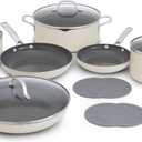 Calphalon Ceramic Nonstick 12 Piece Cookware Set, Easy Cleanup Pots and Pans for Everyday Cooking, PFAS-Free Kitchen Set, Dishwasher Safe, Oven Safe, Flour