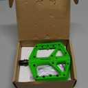 Mountain Bike Pedals - Durable Nylon DU Bearing Platform Pedals for MTB and BMX (Green)