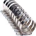 10PCS 44mm - 51mm Stainless Steel T-Bolt Clamps Turbo Intake Intercooler Clamp for 1-1/2" I.D. Hose